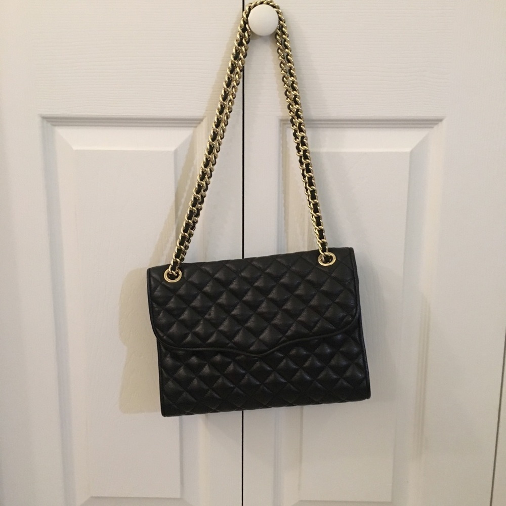 Rebecca minkoff black quilted affair leather‎ crossbody